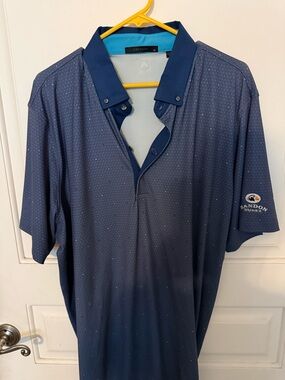 Greyson Gray Blue Men's Golf Polo Shirt with Logo